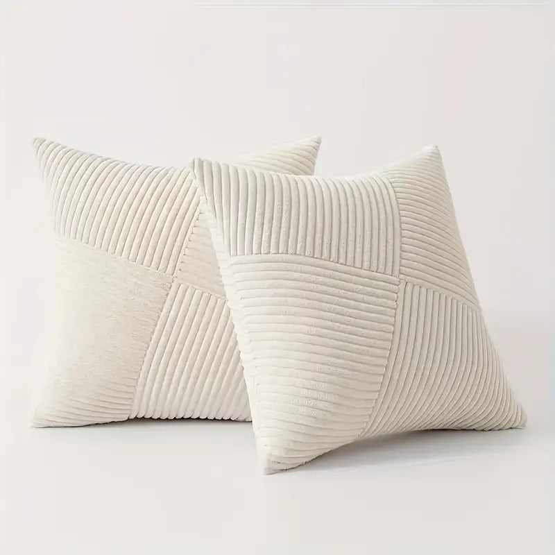 Corduroy Striped Throw Pillow Covers (Set of 2) - Bohemian Decorative Pillowcase