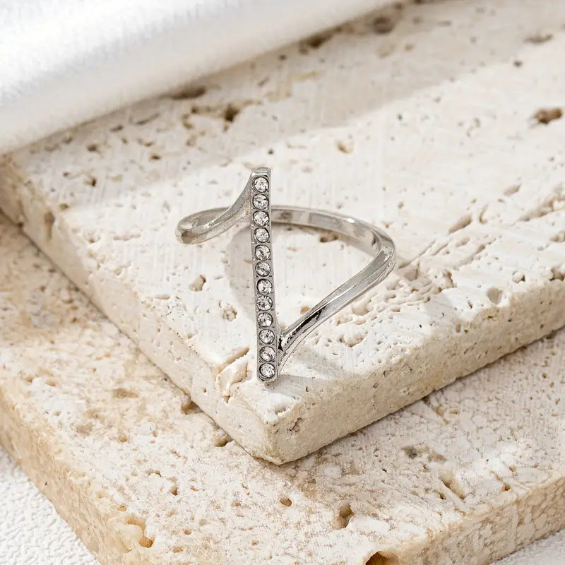 French Ring Women - Elegant Glass Alloy Jewelry