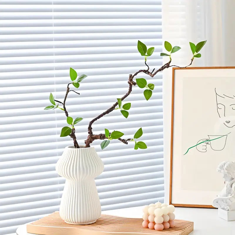 Lot de 2 brindilles vertes artificielles – Faux feuillage réaliste pour la décoration de la maison et du bureau