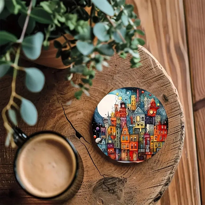 6pcs Artistic Wooden Coaster Set for Drinks