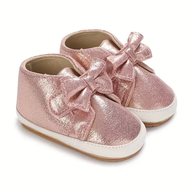 Chaussures chics à nœud pour bébé fille | Chaussures de marche souples et respirantes