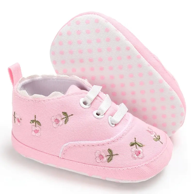 Floral Embroidered Toddler Sneakers | Casual Canvas Slip-On Shoes for Boys & Girls