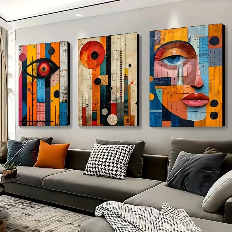 Bohemian Abstract 3-delige canvasset - Moderne Afrikaanse mode-wandkunstposters