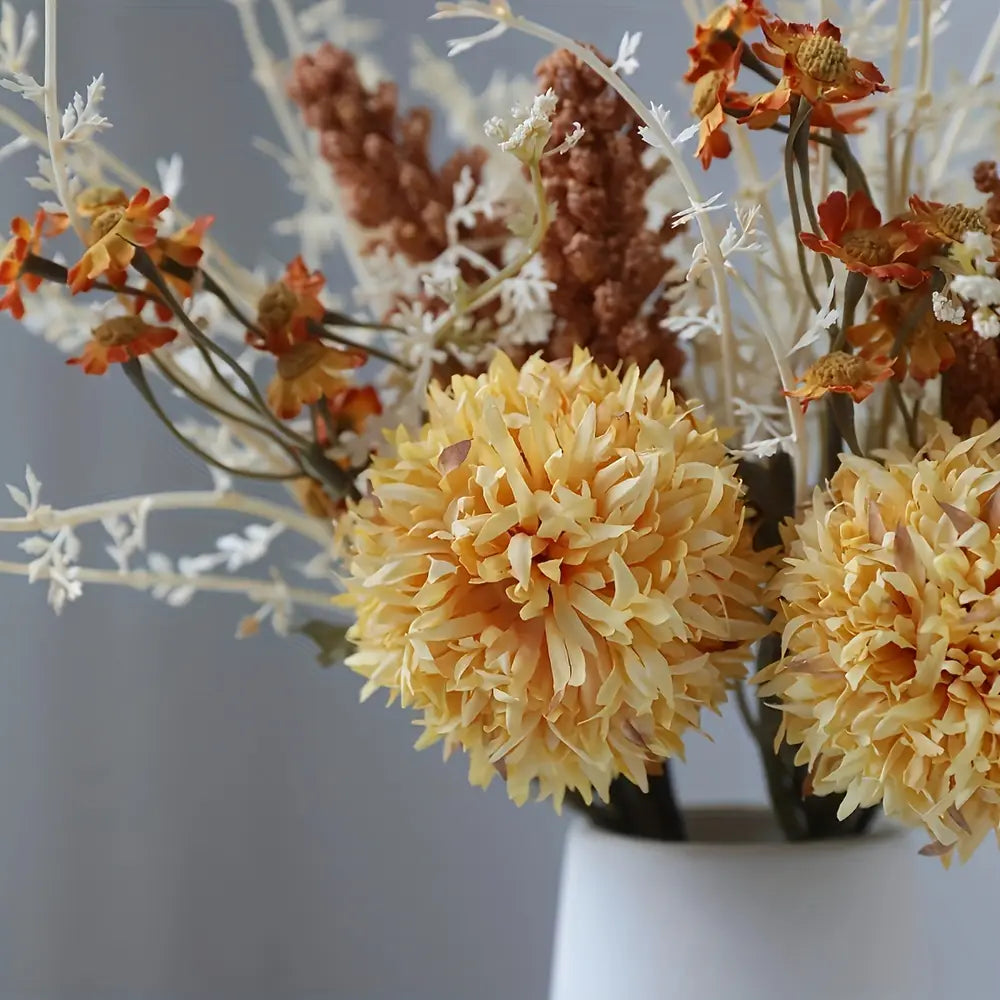 Classic Elegance Fabric Flower Artificial Chrysanthemum Bouquet