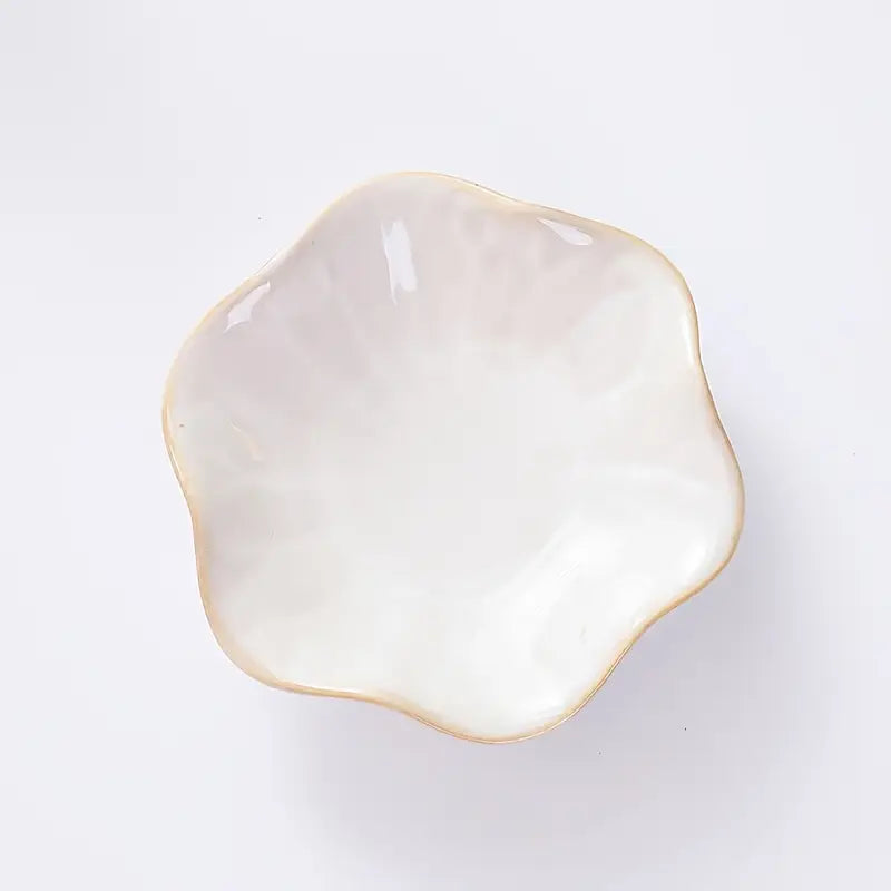 Plat à bijoux en céramique florale – Plateau de courtoisie élégant pour accessoires et décoration intérieure