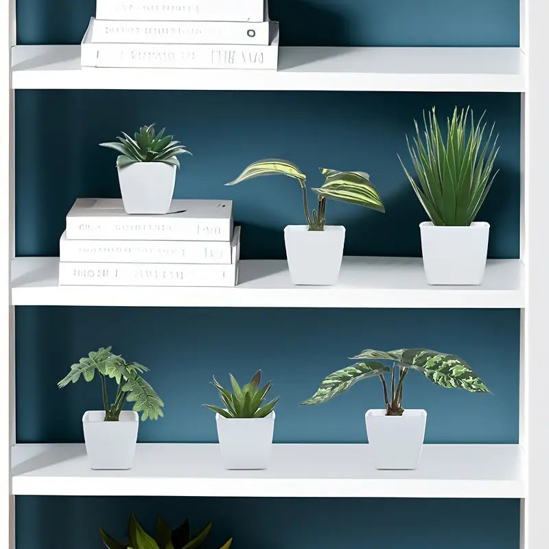 Lot de 6 plantes artificielles de style nordique – Décoration de bureau et de maison dans des contenants élégants