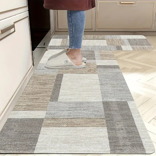 1pc Light Color Checkered Pattern Rug