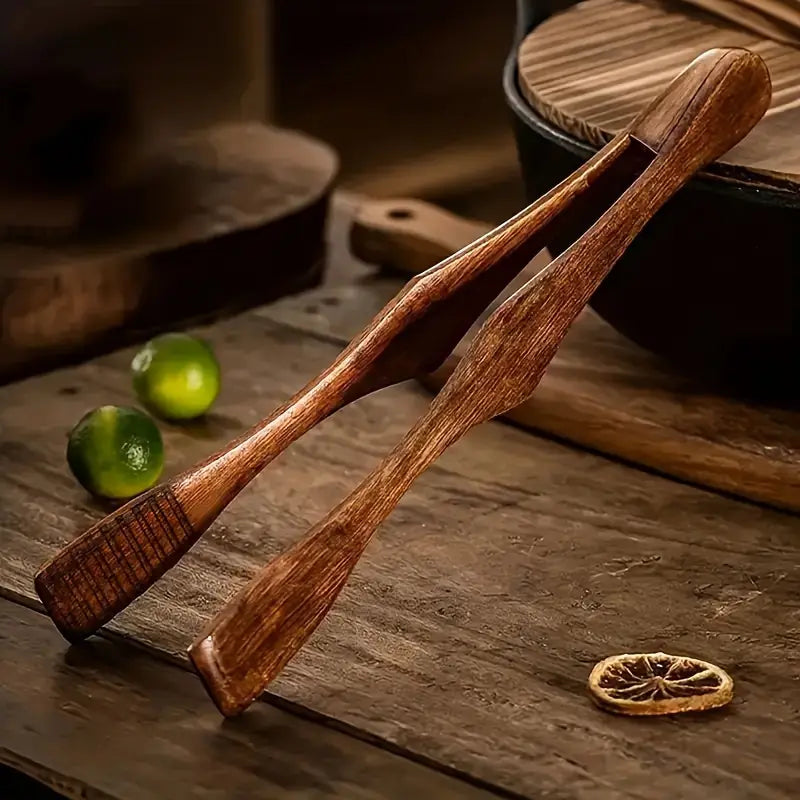 High Temp Wooden Tongs – Multi-Purpose Tool for BBQ, Salad & Dessert
