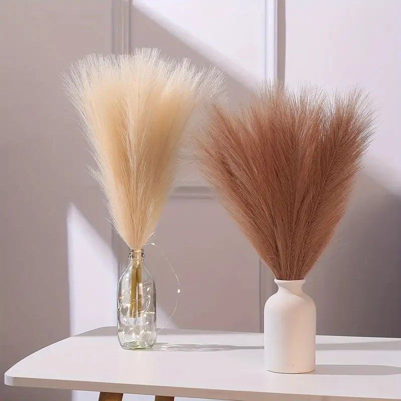 Bouquet de 10 brins d'herbe de pampa artificielle – 42 cm, style bohème, pour décoration de mariage et d'intérieur
