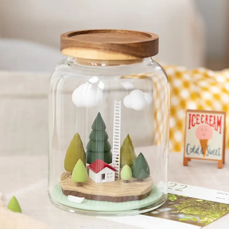 Miniature Landscape Glass Bottle - Desktop Decor, Holiday Gift
