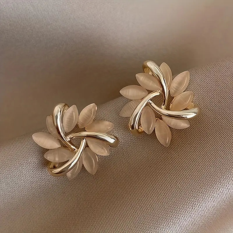 Sunflower Stud Earrings - 925 Silver Post - Women