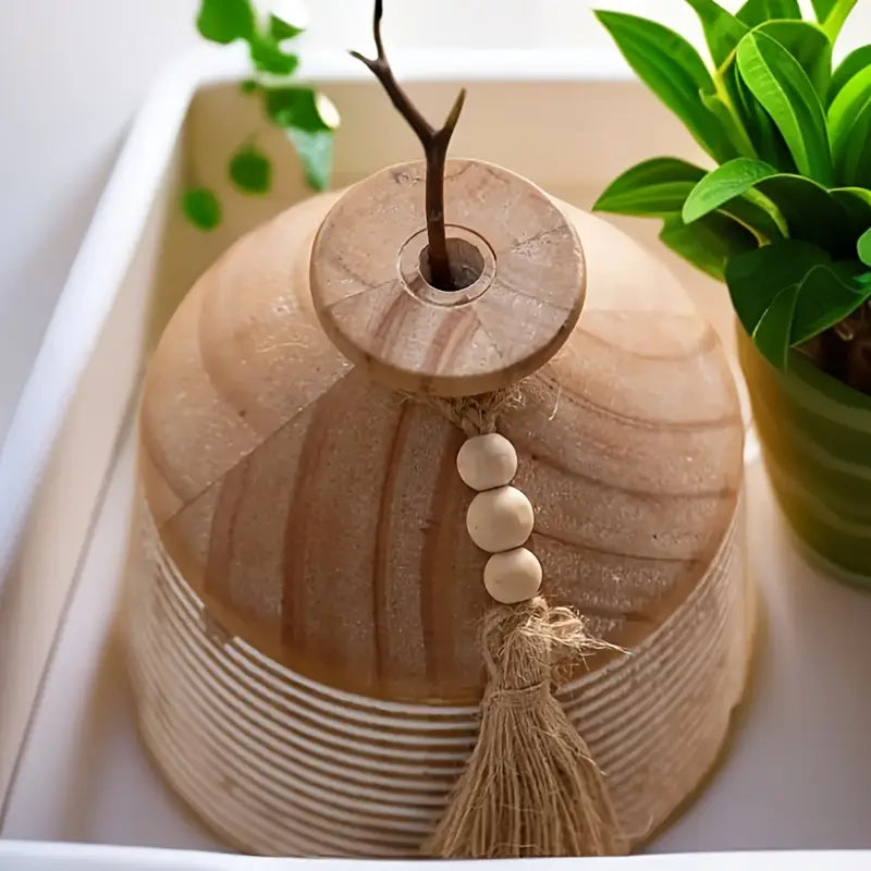 Solid Wood Vase Tassel - Chinese Style Home Decor Living Room Bedroom