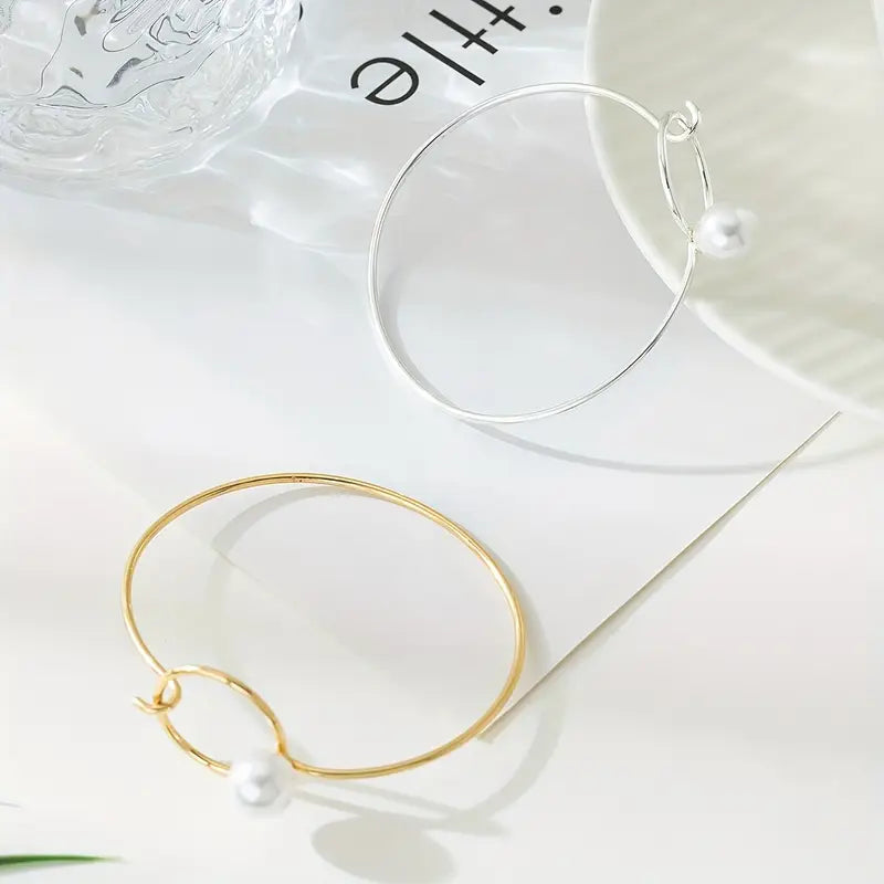 Bohemian Pearl Bracelet - Stainless Steel Bangle