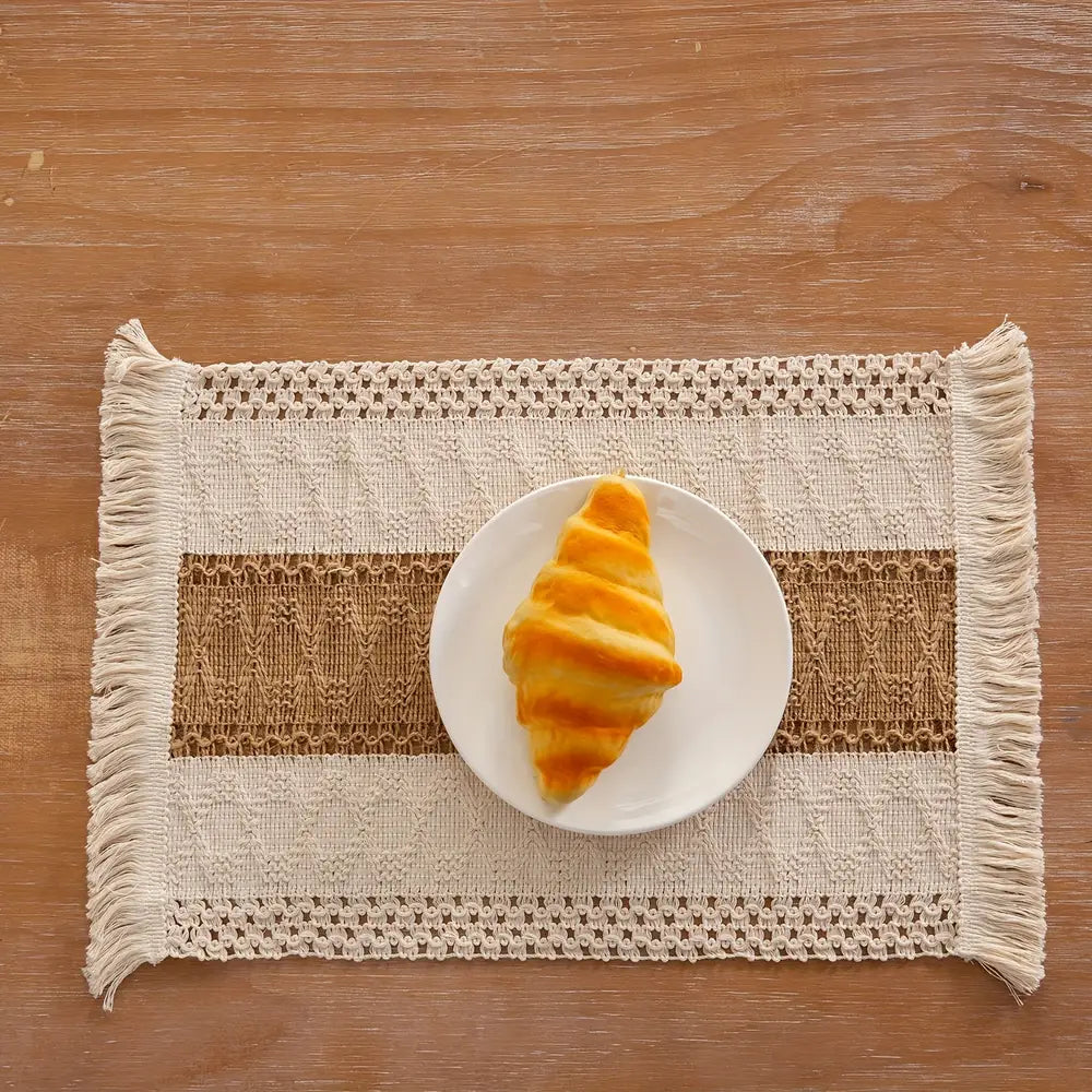 4/6pcs Boho Style Table Mats, Light Luxury Table Pads