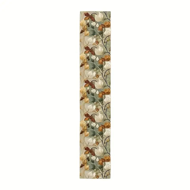 3D Design Floral Linen Table Runner - Daisy, Eucalyptus & Lavender Design for Spring Season