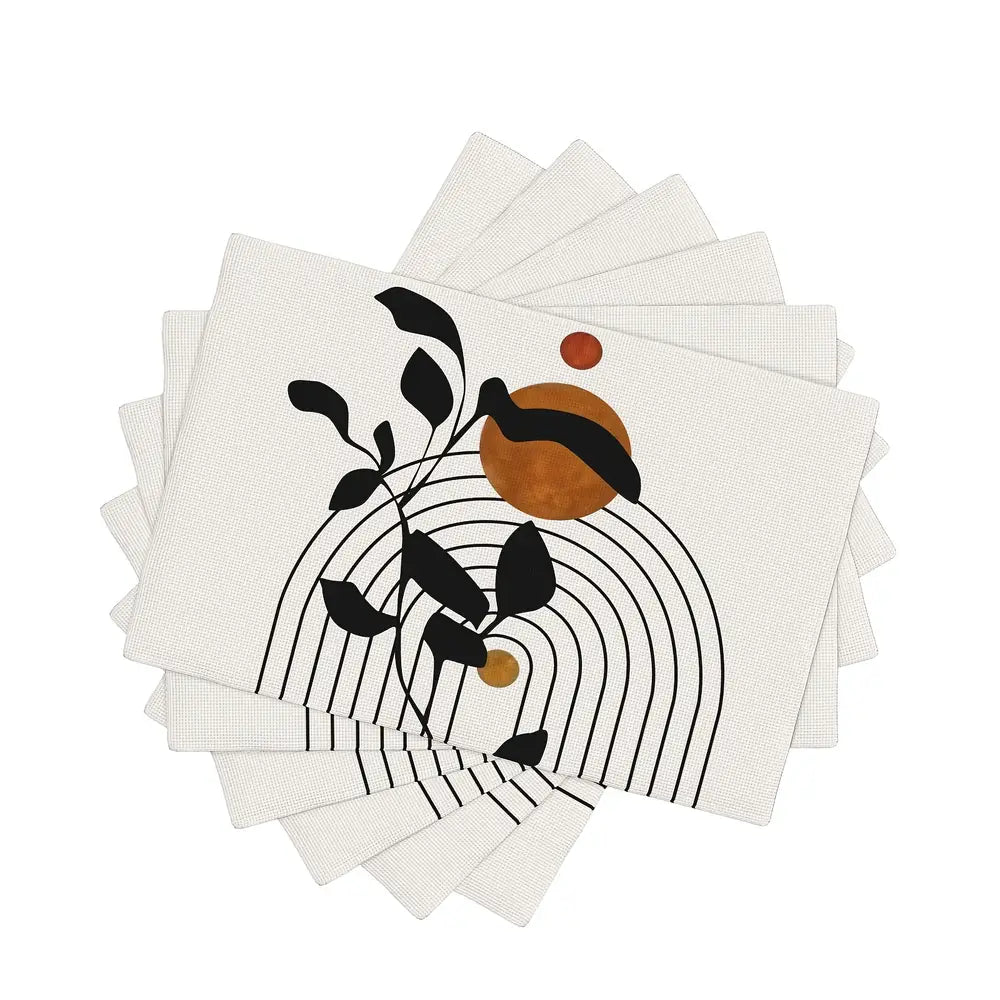 4/6 Pack Century Placemats, Abstract Bohemian Design