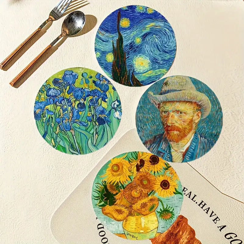 Vincent Van Gogh Art Coasters - 4pcs Set