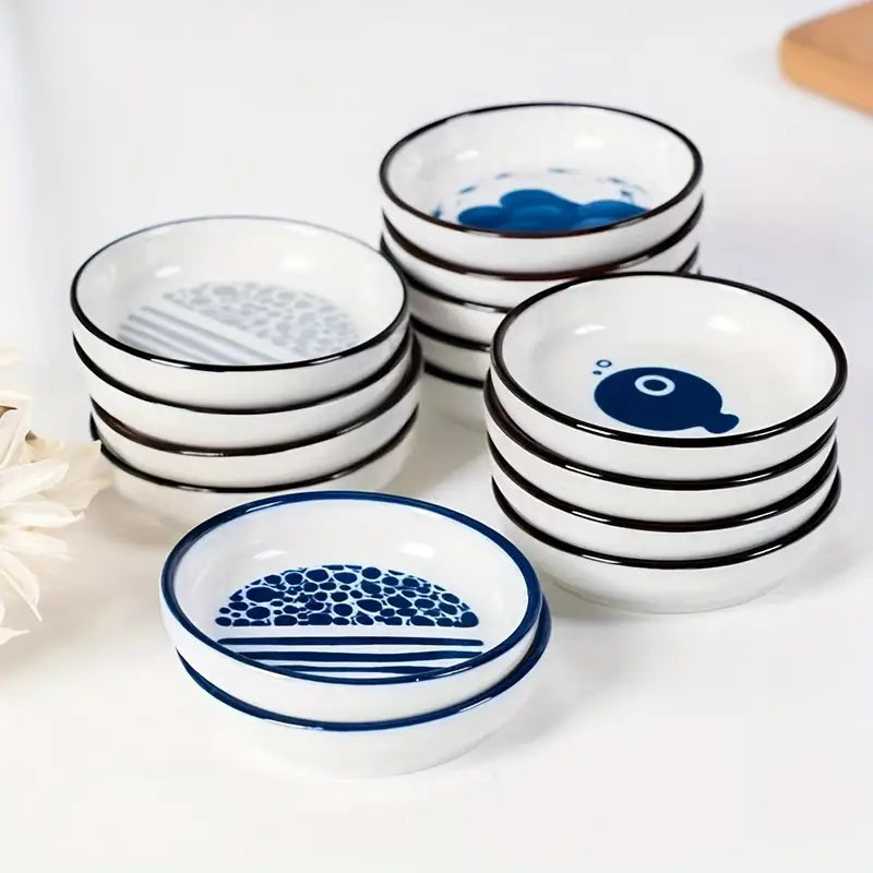 4-6-8PCS Sauce & Snack Plates – Ceramic Dishes for Appetizers, Sushi, Dessert