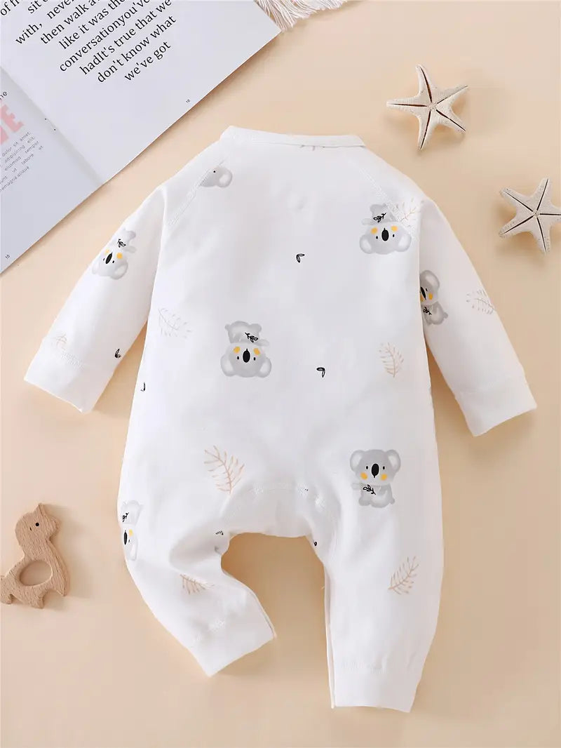 Barboteuse à imprimé koala pour nouveau-né | Body confortable en coton à manches longues pour bébés garçons
