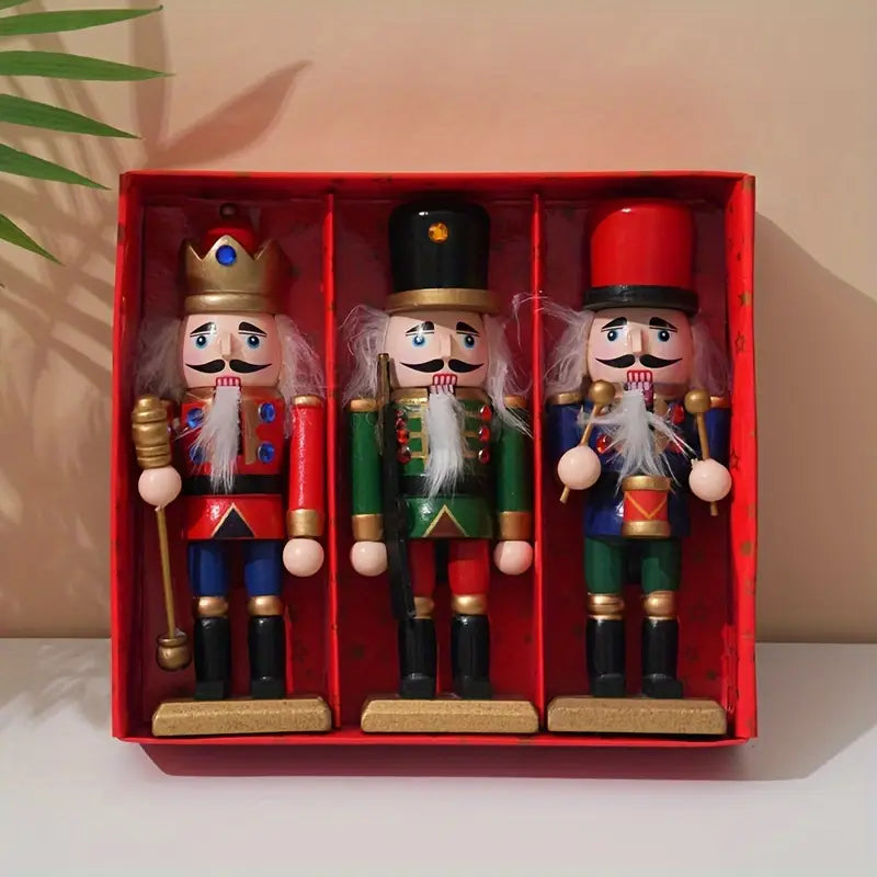 Wooden Nutcracker Set - Classic Christmas Figurines Decor Gift