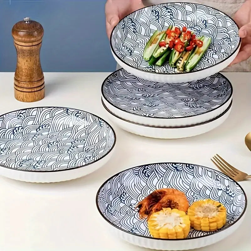 4pcs Printed Ceramic Plates