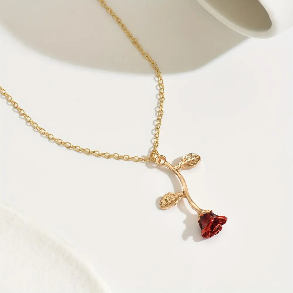 Love Rose Flower Chain Necklace