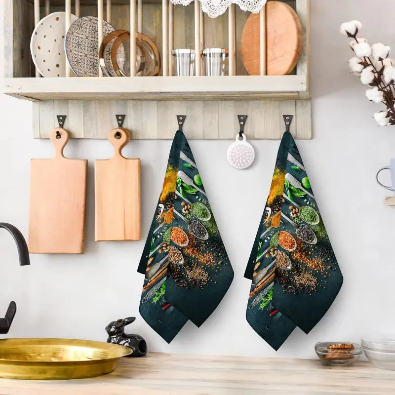 2-Pack Modern Woven Kitchen Towels, Super Soft 240 GSM