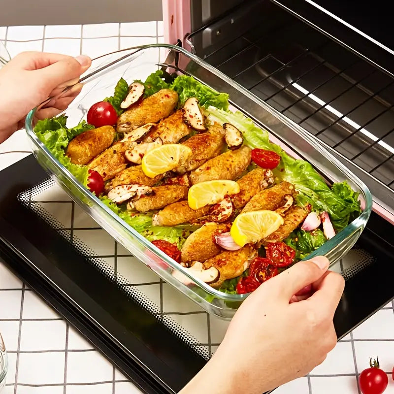 Glass Baking Dish – Oven & Microwave Safe Reusable Pan for Holiday Meals