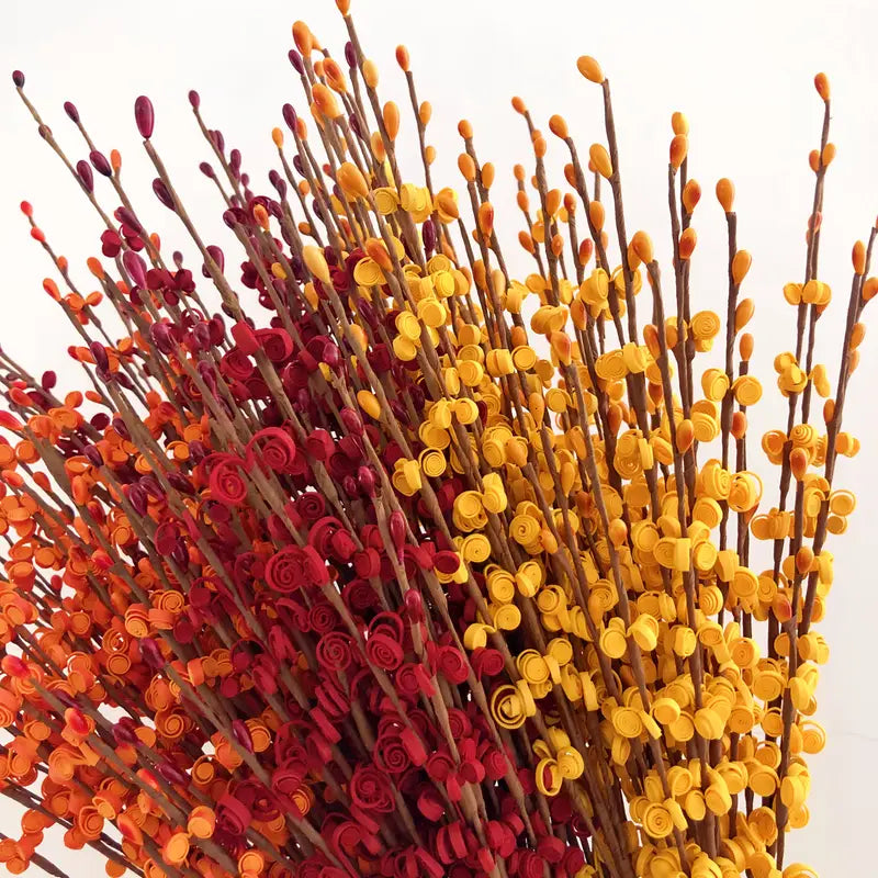 Orange Berry Stems - Artificial Flowers 10 Pack - Fall/Wedding Decor