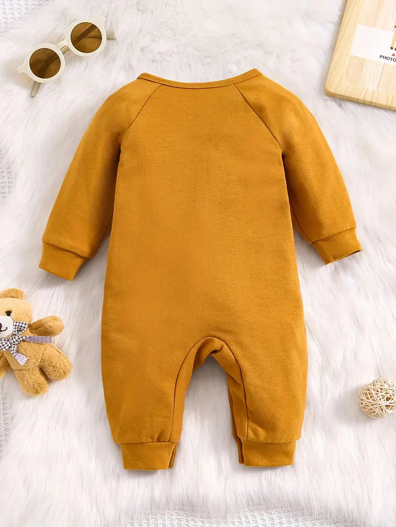Combinaison bébé motif animal 3D | Barboteuse en coton à manches longues pour garçons et filles