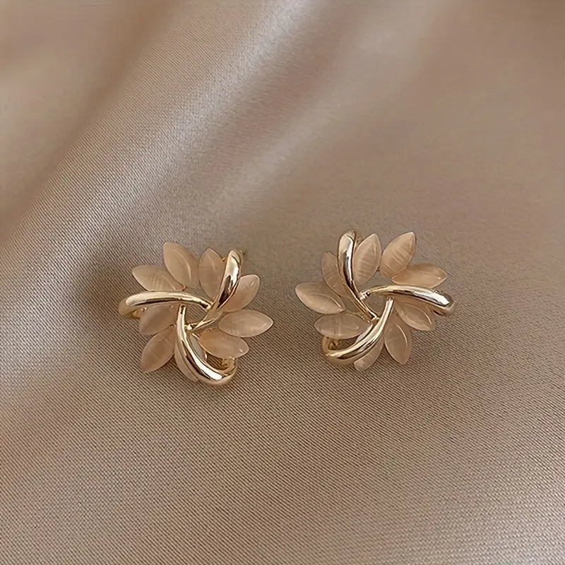 Sunflower Stud Earrings - 925 Silver Post - Women