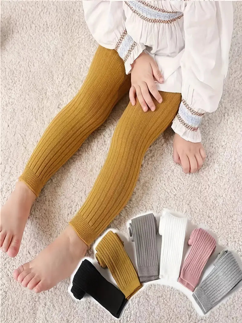 Effen legging voor babymeisjes - Casual gebreide panty voor dagelijks gebruik
