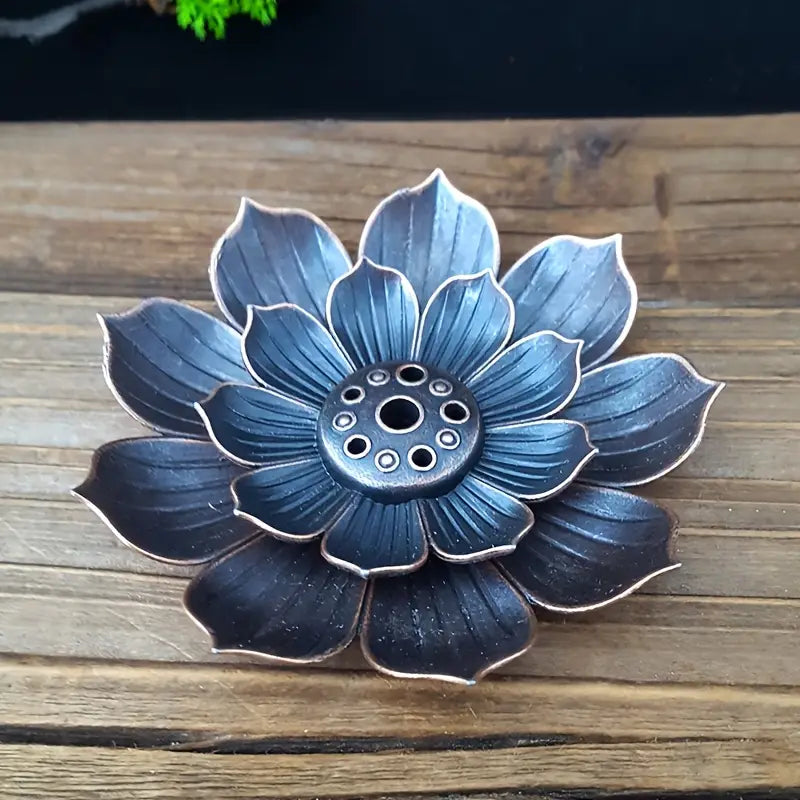 Mini support à fleurs de lotus à 2 niveaux – Décoration pour méditation, yoga et spa