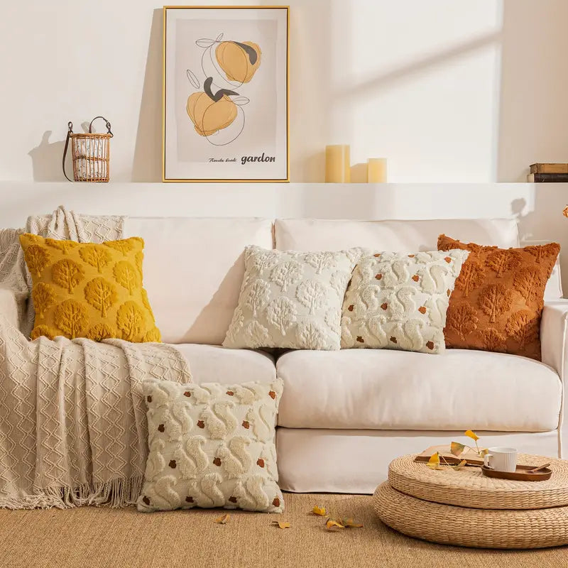 Squirrel Pillow Covers 45x45cm - Fall Home Decor Cushion Cases