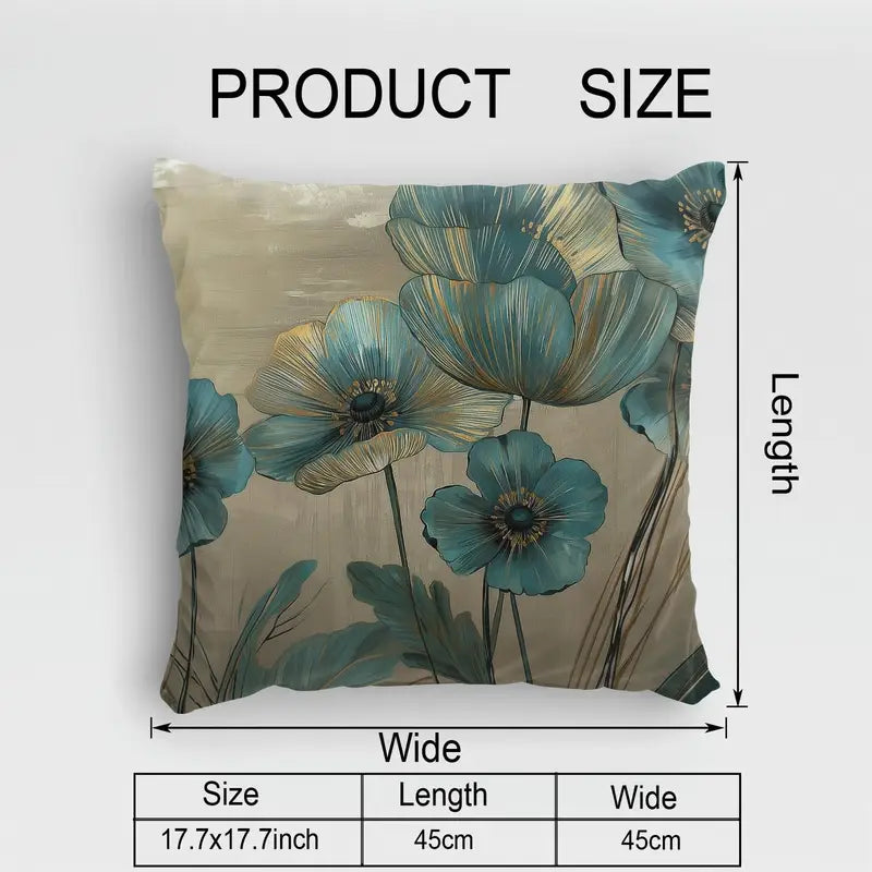 Lot de 1/2/4 housses de coussin turquoise en polyester – 45 x 45 cm, lavables en machine, décoration contemporaine