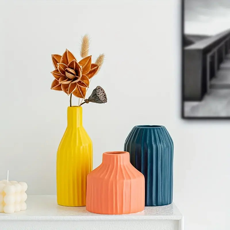 Macaron Vase Set - Elegant Decorative Ornaments Storage