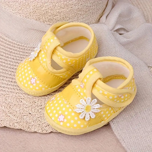 Chaussures de marche fleuries pour bébé fille | Semelles souples, légères et antidérapantes, pour l'intérieur et l'extérieur