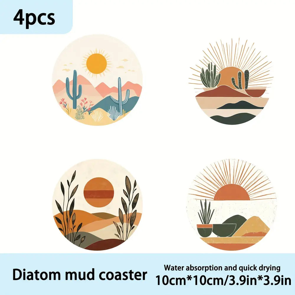 Lot de 4 ou 6 sous-verres à motif de pic de montagne Sun Creek