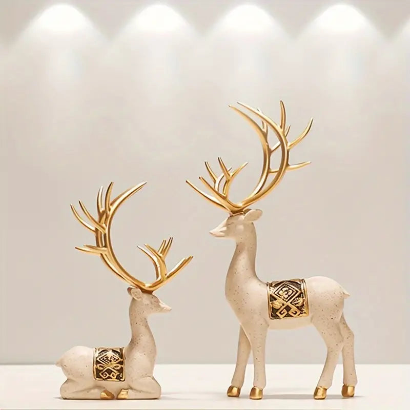 Modern Resin Elk Figurine - Chic Indoor Room Decor