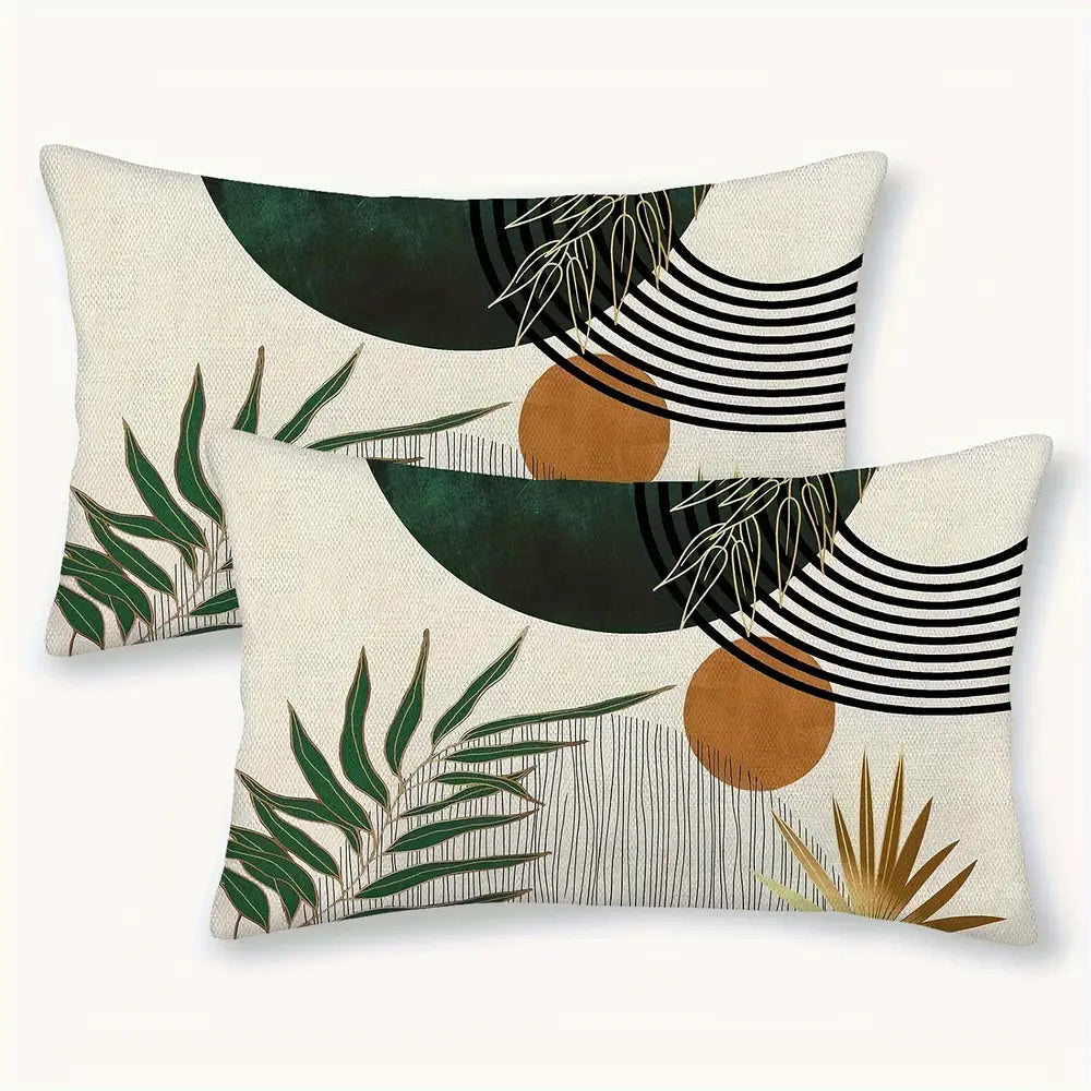 Housses de coussin en lin style bohème - 2 pièces, 30,48 x 50,8 cm,