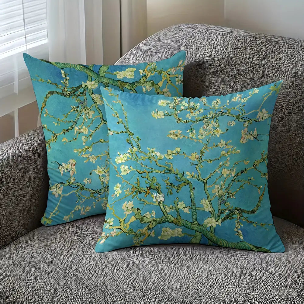 Ensemble de 4 housses de coussin bohème chic au design soleil et lune 45 cm x 45 cm