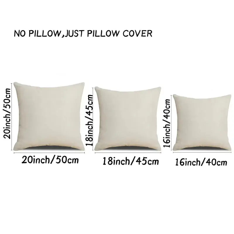 Vintage Linen Throw Pillow Covers – Farmhouse Cushion Cases, Machine Washable (16x16, 18x18, 20x20 Inches, No Insert)