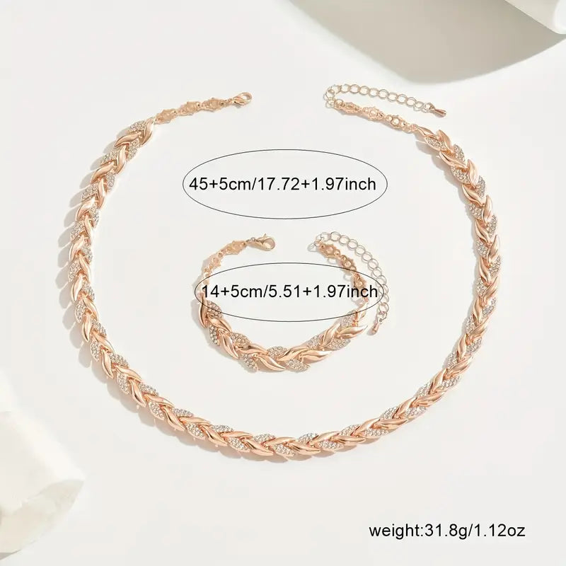 Fish Tail Glass Jewelry Set - Bracelet Necklace Combo