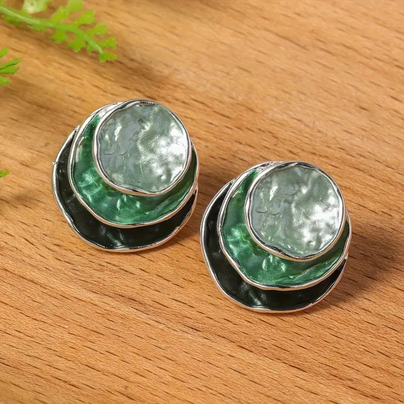 Bohemian Layered Ombre Blue Earrings – Elegant Drop & Stud Jewelry for Women & Parties