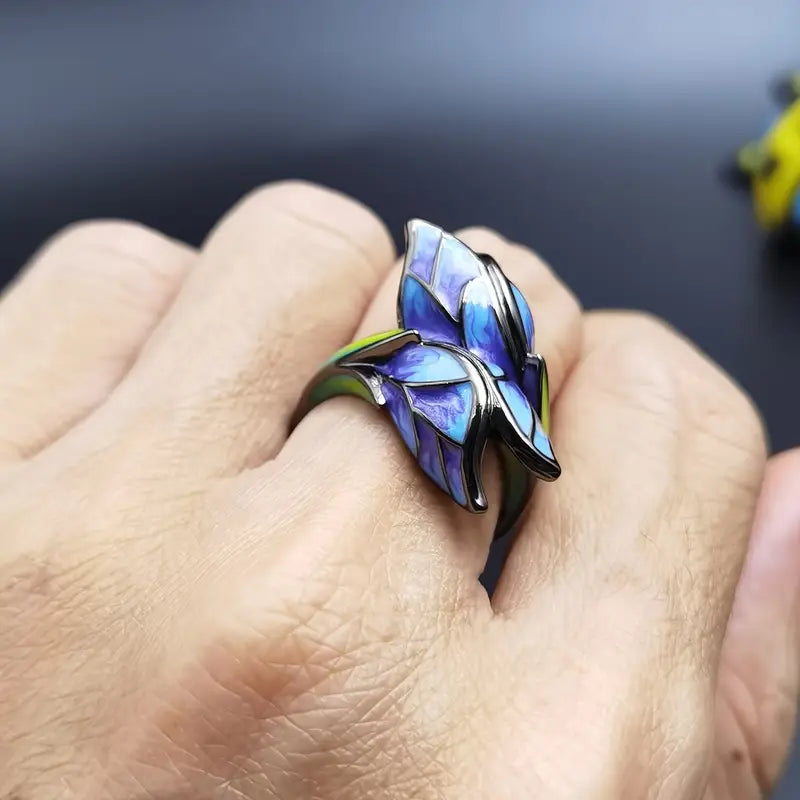 Boho Flower Ring - CZ Enamel Copper - Women's Jewelry
