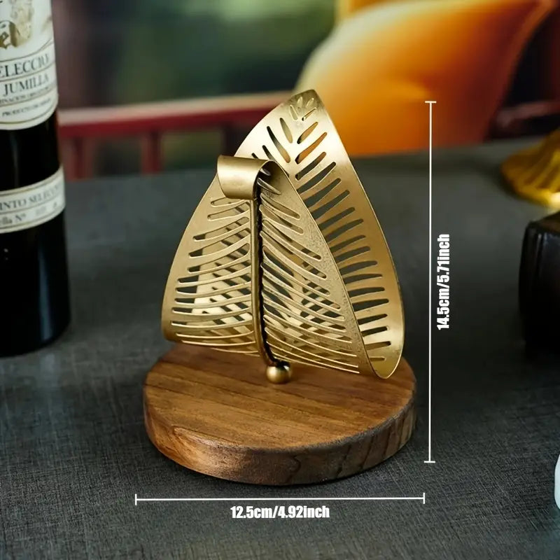 Brown Iron Napkin Holder - Decorative Tabletop Restaurant Decor
