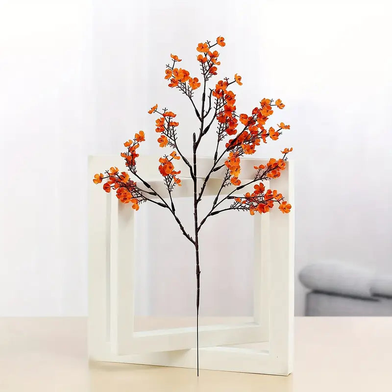 Fleurs artificielles orange – Décoration polyvalente pour Noël et Thanksgiving (1 pièce/6 pièces)