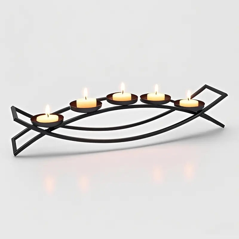 Modern Metal Candle Holder - 3 Head Rustproof Centerpiece