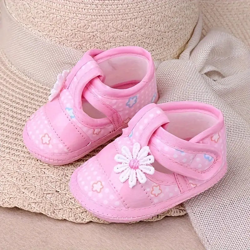 Baby Girl Floral Walking Shoes | Lightweight Non-Slip Soft Sole for Indoor & Outdoor