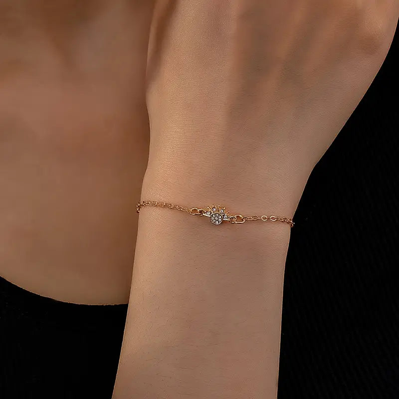 Sun Moon Bracelet Set - Alloy Charm Bracelets Jewelry